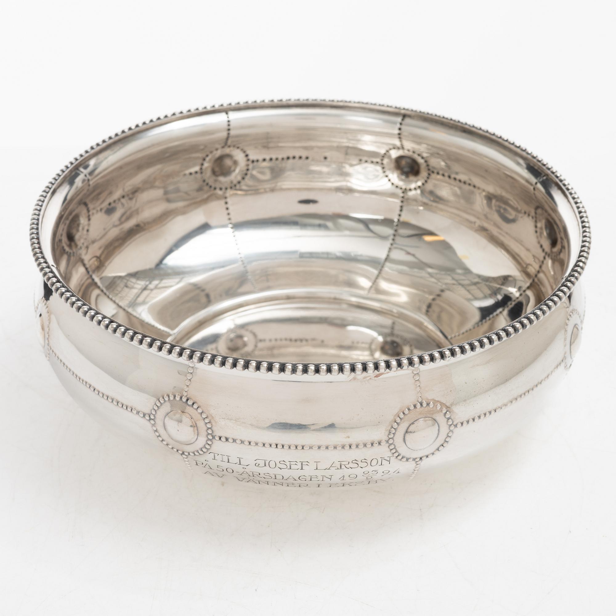 Guldsmedsaktiebolaget (GAB), Bowl, silver, Stockholm 1918.