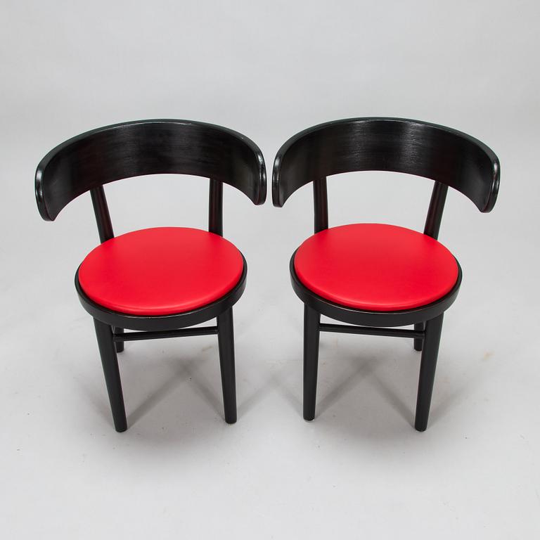 Werner West, a pair of 1930's, W1 'Hugging chairs' manufactured at Wilh. Schaumans Fanerfabrik Ab, Jyväskylä.