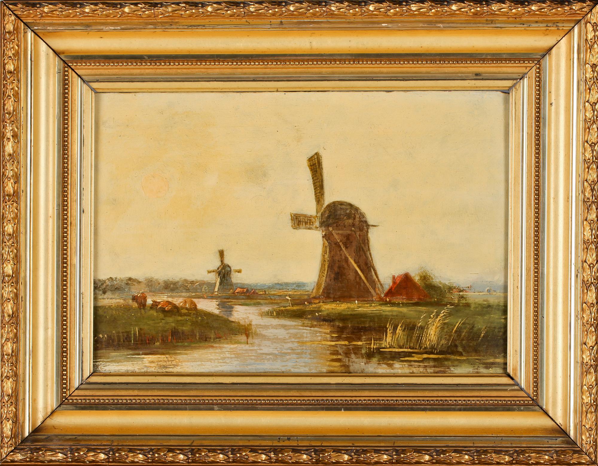 OKÄND KONSTNÄR, olja på pannå, otydligt signerad, 1800-tal.