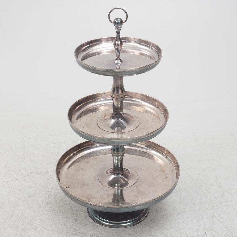 Étagèr /serving stand, Württembergische Metallwarenfabrik (WMF), Germany, 20th century.