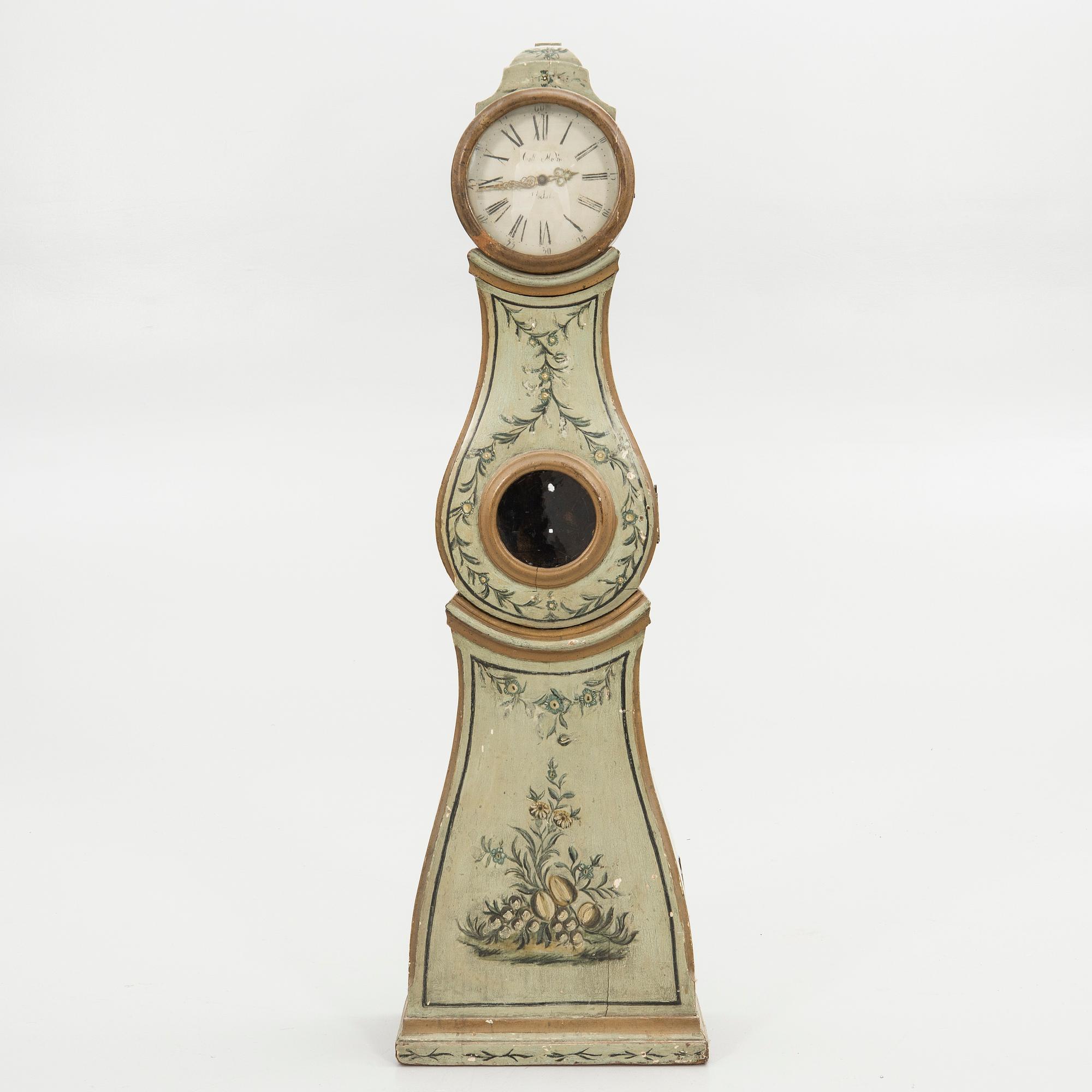 Longcase clock, miniature, folk art, 17th/18th century.
