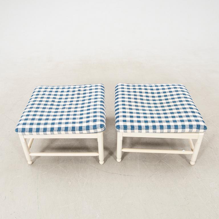 Footstools a pair, "Medevi brunn" from Ikea's 18th-century series, 1990s.