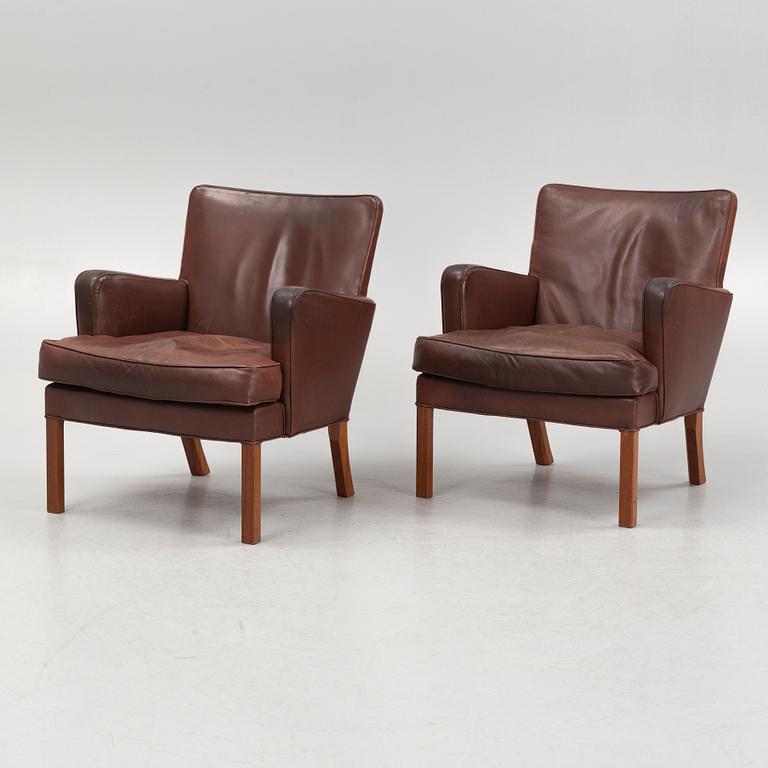 Kaare Klint, a pair of model '5313' armchairs, Rud. Rasmussen, Denmark.