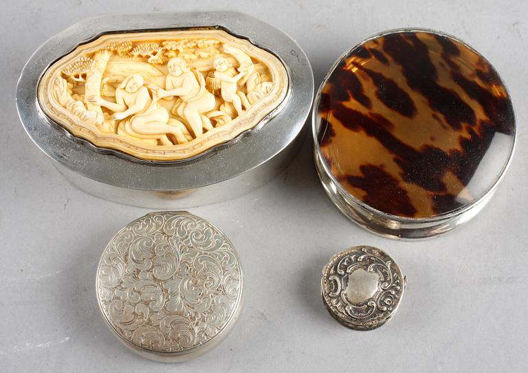 DOSOR, 6 st, silver, 1900-tal, tot vikt 444 g.