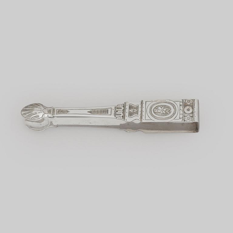 A Swedish 18th century silver sugar-tongs, mark of Lars Boye, Stockholm (1762-1784(1795)).