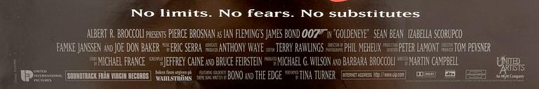 Film poster James Bond "Golden Eye" 1995.