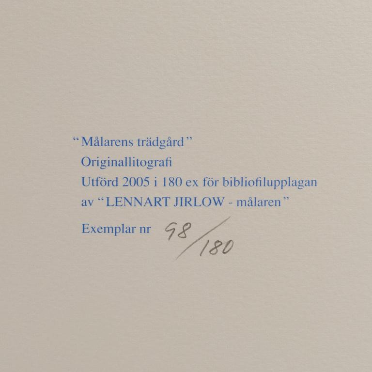 BOK, "Lennart Jirlow - Målaren", samt litografi, signerad och numrerad 98/180,