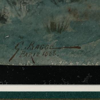 GUSTAV PONTUS BAGGE, akvarell, signerad och daterad Paris 1883.
