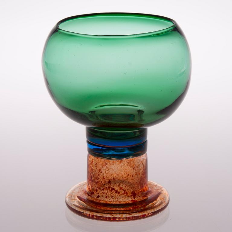 KAJ FRANCK, POKAL, glas, signerad Kaj Franck Nuutajärvi Notsjö.