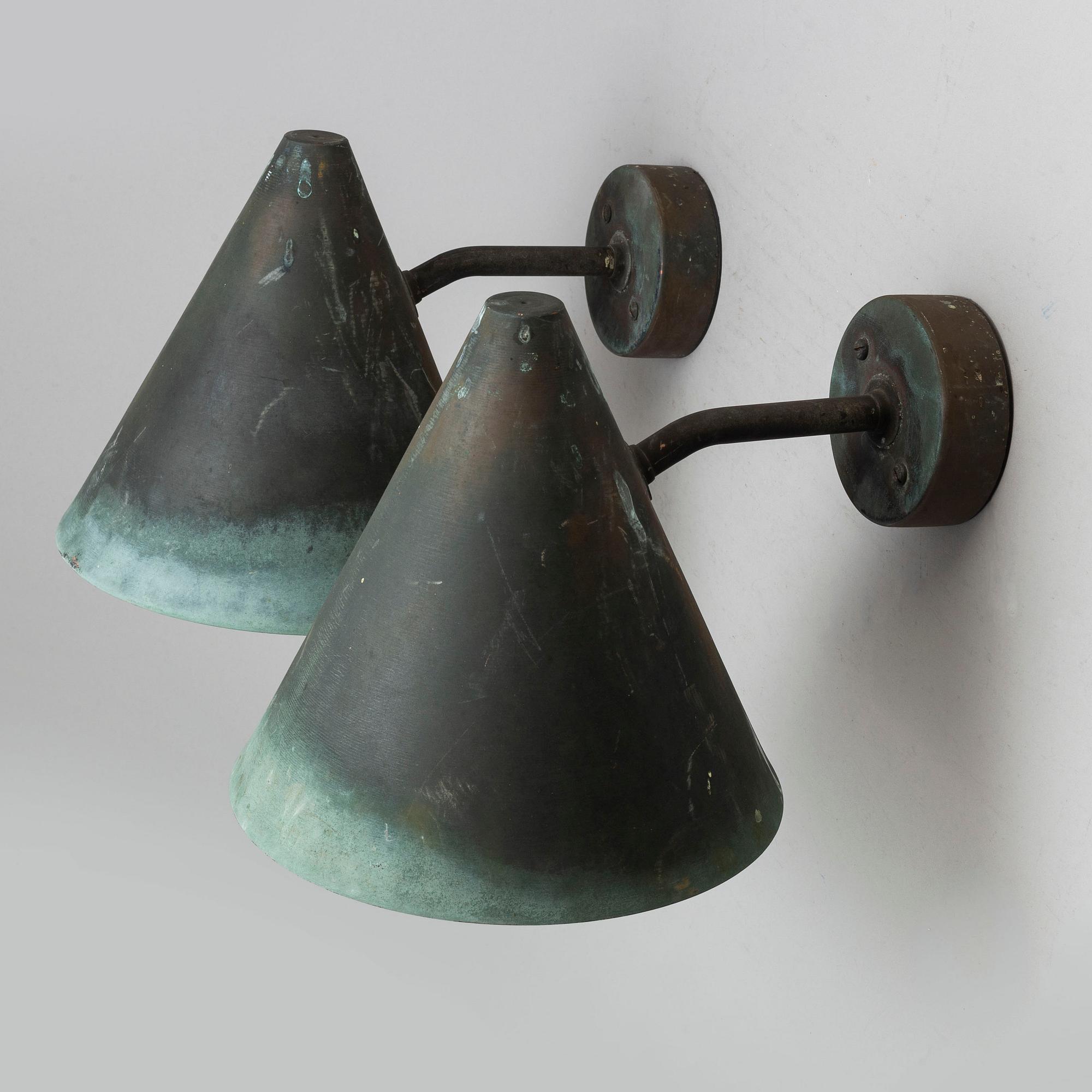 HANS-AGNE JAKOBSSON, a pair of 'Tratten' wall lights, Markaryd.