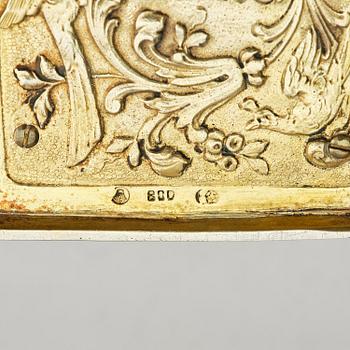 Music box. gilded 800 silver. Germany, late 19th/early 20th century.