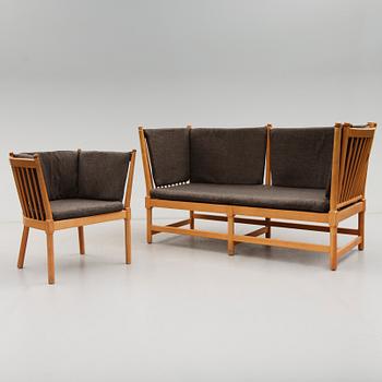 SOFFA OCH FÅTÖLJ, Börje Mogensen, Fritz Hansen, Danmark, 1900-talets andra hälft.