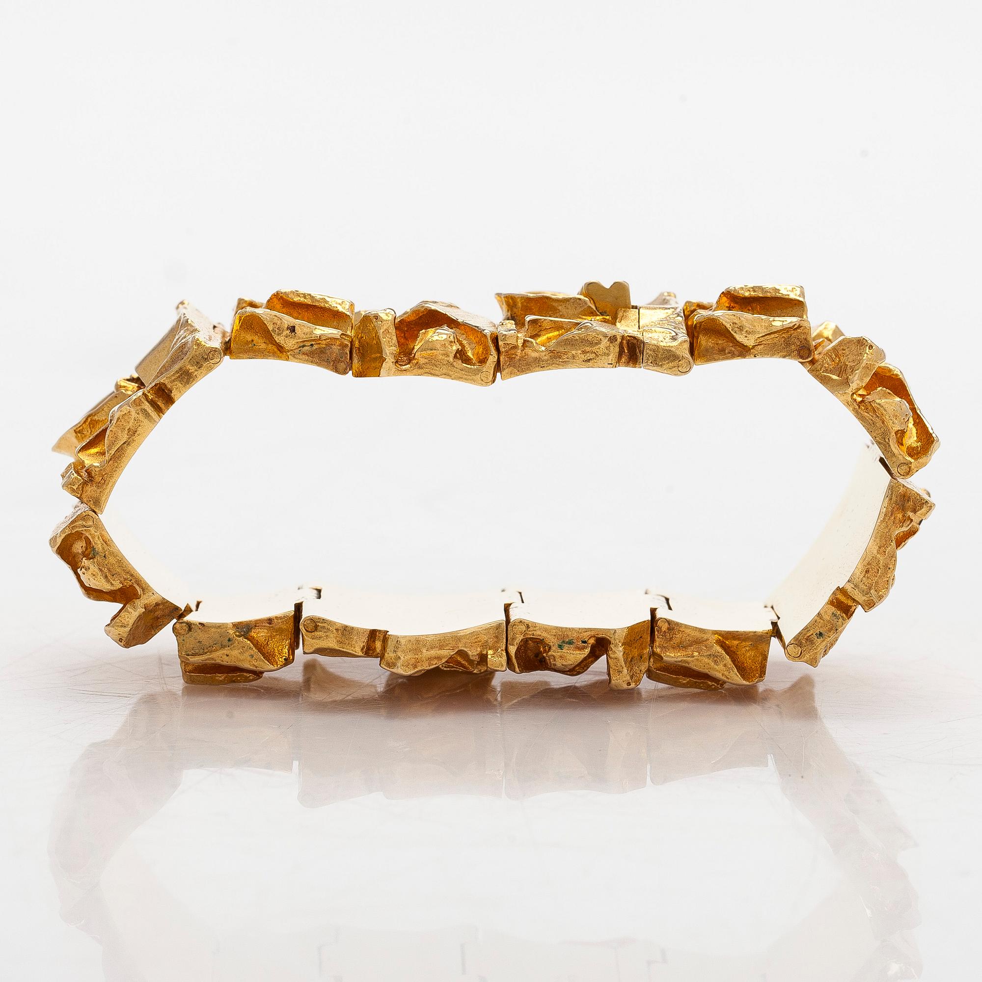 Björn Weckström, Armband, "Tenochtitlan", 18K guld. Lapponia 1970.