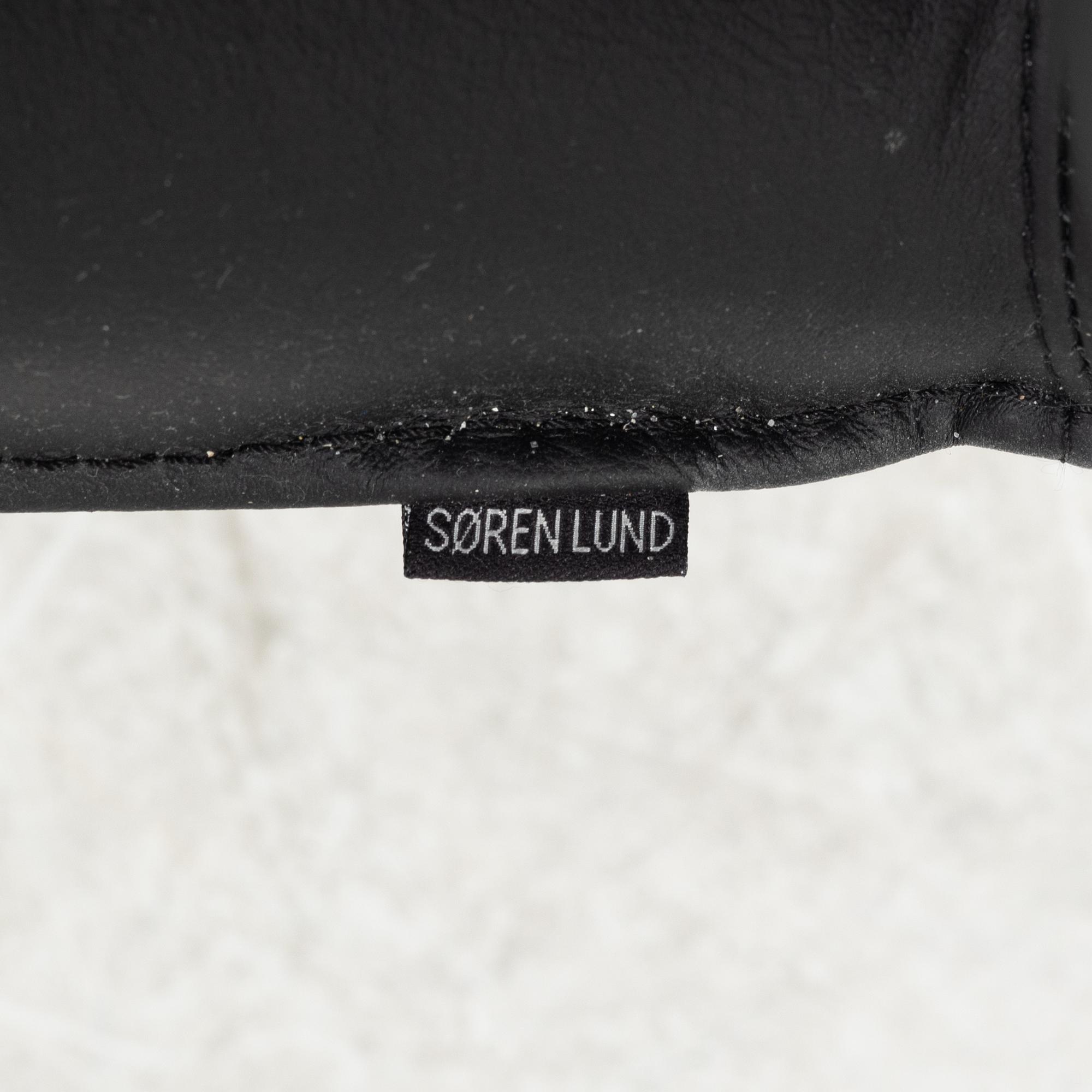 A leather 'SL 330' swivel chair and ottoman, Søren Lund, Denmark.