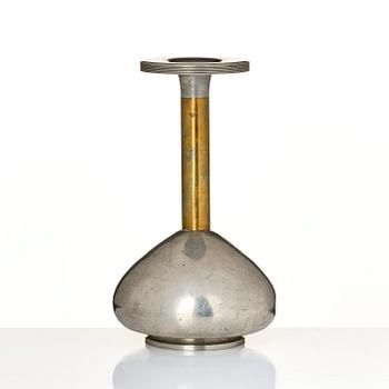 Sylvia Stave, a pewter and brass vase model 5557, C.G. Hallberg, Stockholm, 1933.