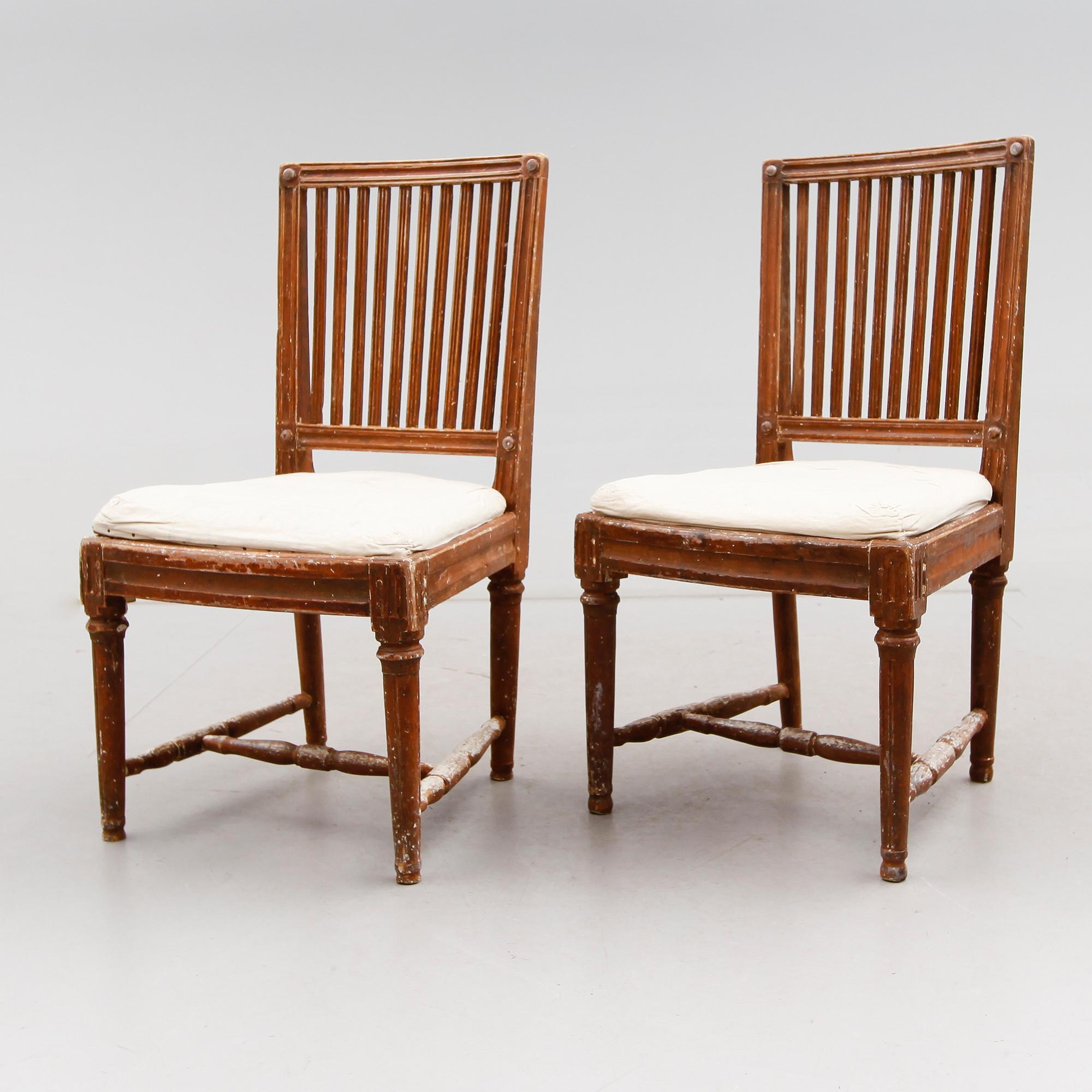 STOLAR, 1 par, sengustavianska, omkring år 1800.