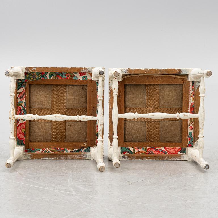 A pair of Gustavian stools, late 18th century.