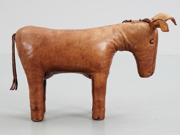 A Svenskt Tenn donkey upholstered with brown leather.