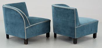 Otto Schulz, An Otto Schulz blue velvet sofa in four sections.