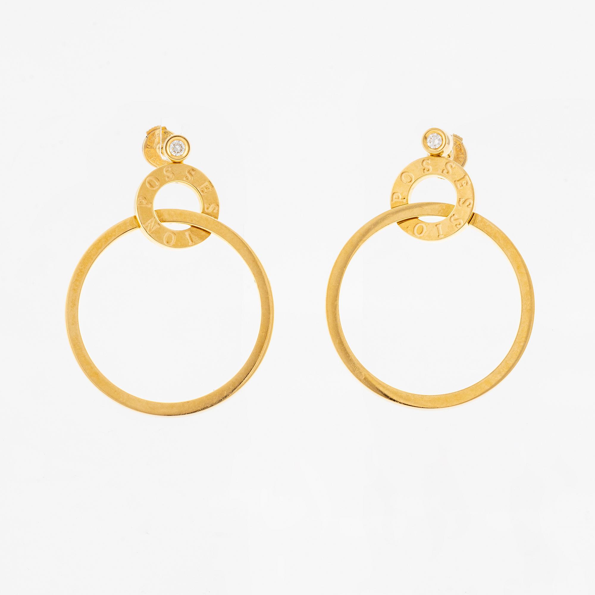 Piaget, earrings, "Possession", a pair, 18K gold with brilliant-cut diamonds.
