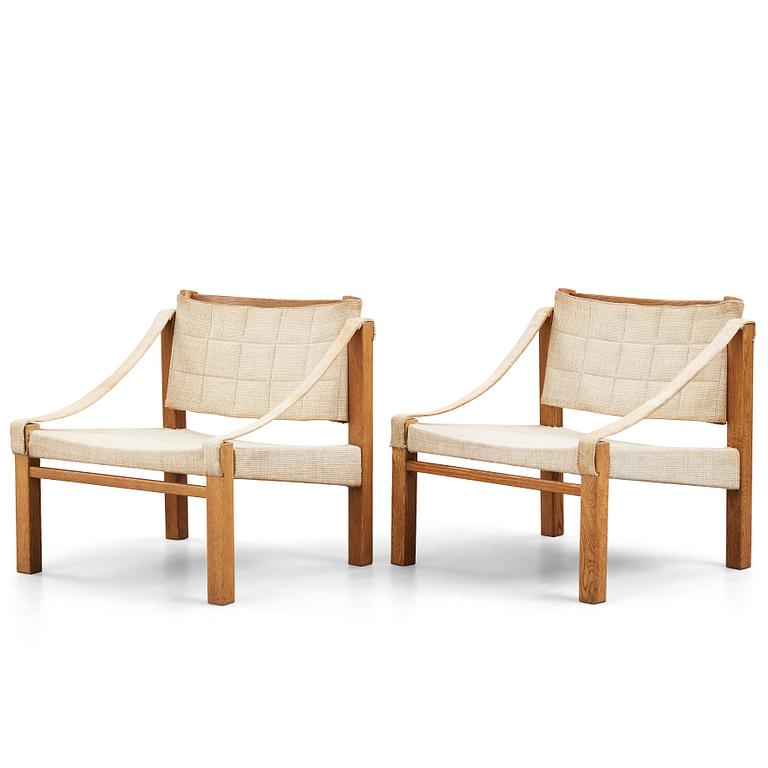 Reino Ruokolainen, a pair of "Takkatuoli/Fireplace chairs", a special commission for Villa Juhki, Haimi, Finland 1950's.