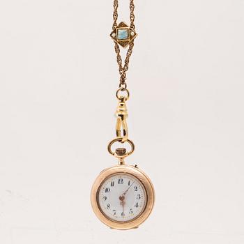Pocket watch with chain, 28 mm.