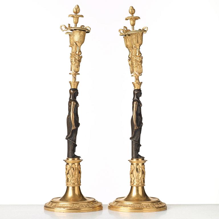 A pair of two-light candelabra, Vienna circa 1800.