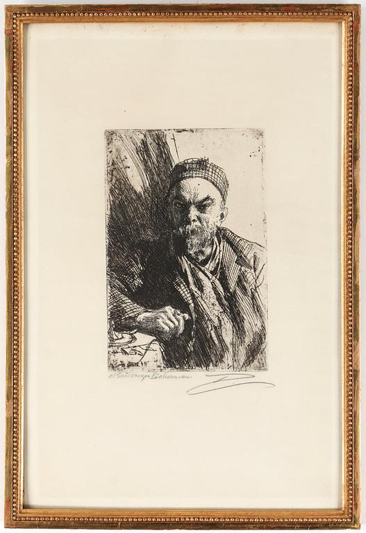 ANDERS ZORN, "Paul Verlaine II", 1895, signerad.