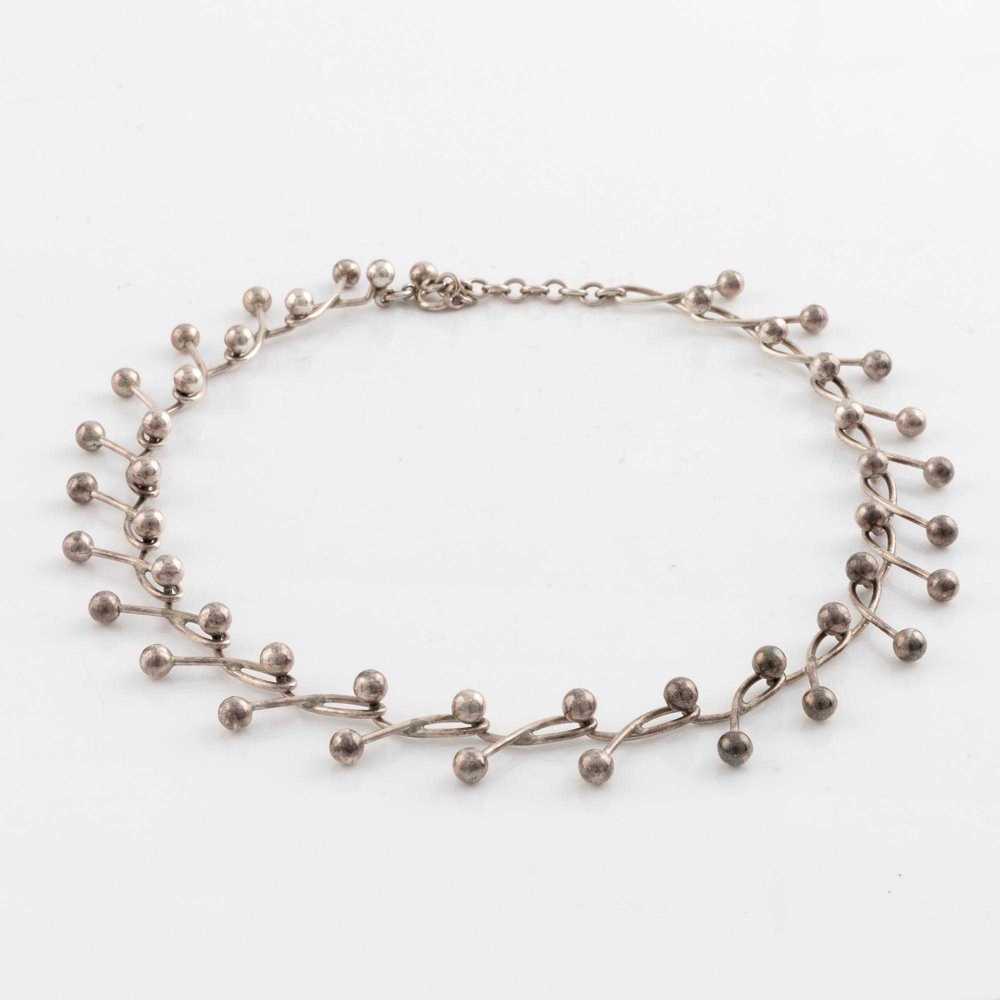 Niels Erik From. Collier samt armband, silver.