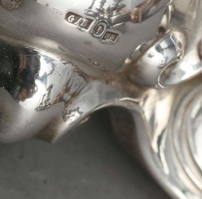 LJUSSTAKAR, 2 par, nysilver, barockstil, bl.a GAB, Stockholm, 1900-tal.