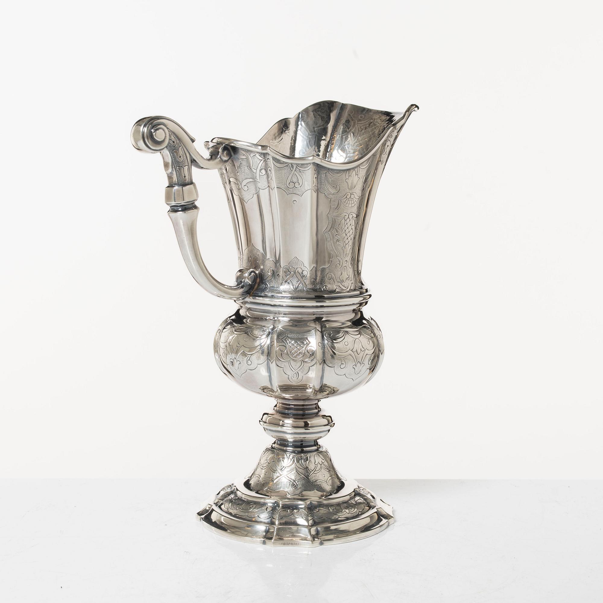 A sterling silver pitcher, Denmark, mid 20th Century.