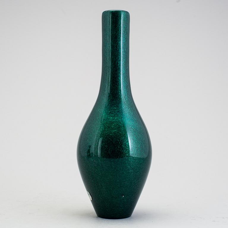 A green Galliano Ferro Murano glass vase.