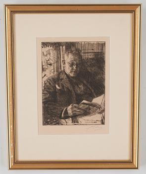 ANDERS ZORN, etsning, 1904, signerad med blyerts.