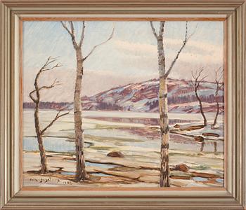 ERIK JUSELIUS, oil on board. Signed and dated 1946.