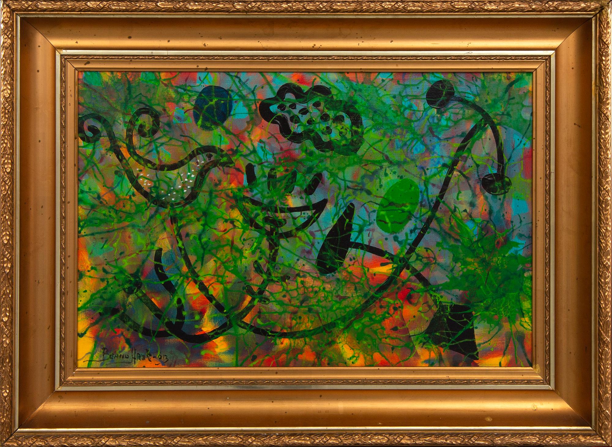 Benno Arzt, Acrylic on canvas, "Fågelbadet", signed, dated 013.