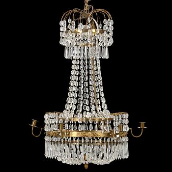 LJUSKRONA, gustaviansk stil, 1800-tal. Höjd ca 85cm.