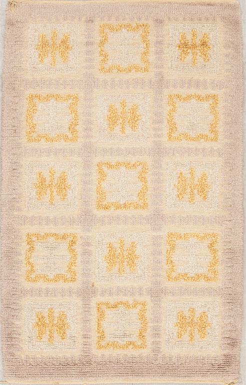 RUG. Knotted pile in relief. 199,5 x 123,5 cm. Sweden, the first half of the 20th century.
