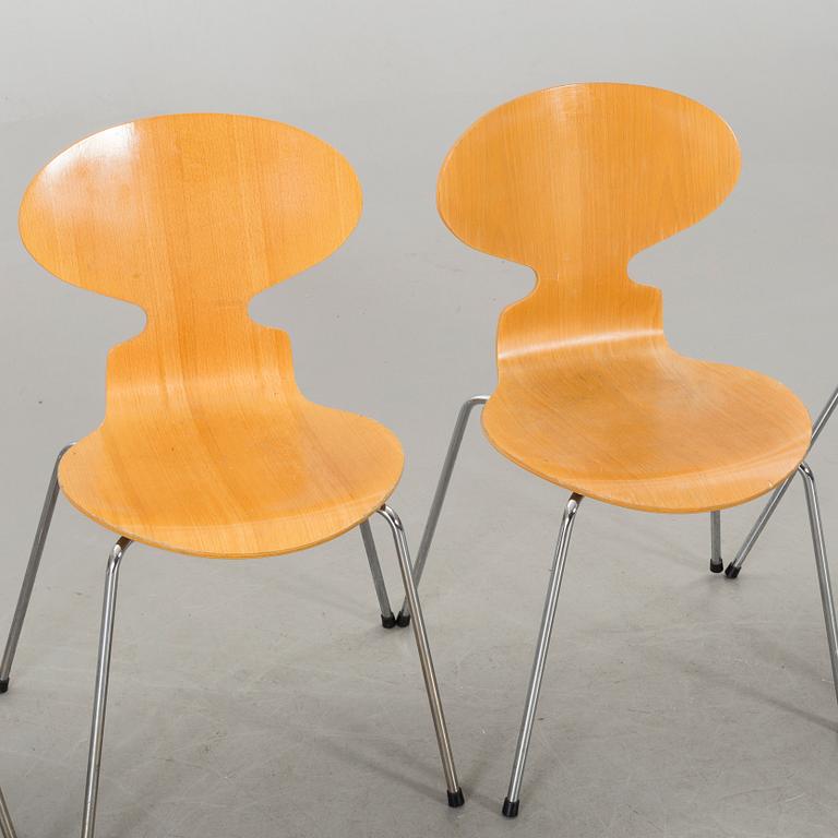 ARNE JACOBSEN, 6 st stolar, "Myran" för Fritz Hansen, 1989.