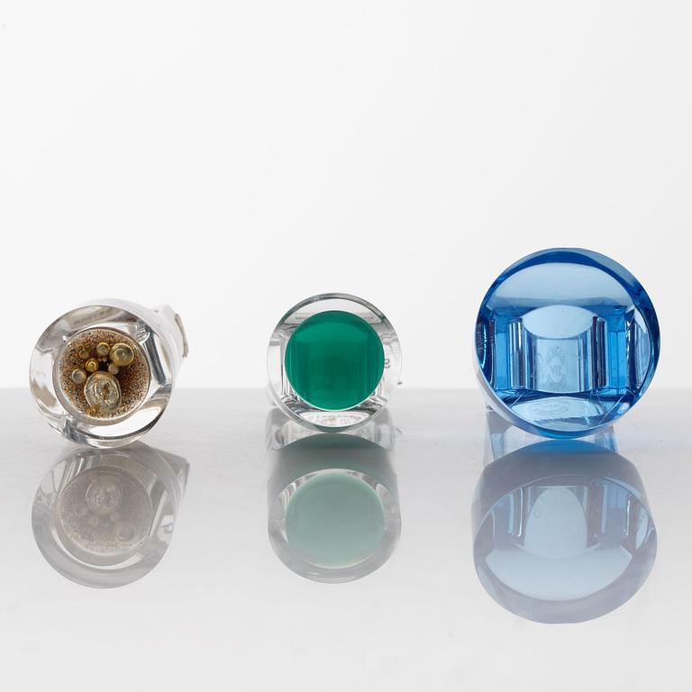 Siv Lagerström, three acrylic rings, 1970s.