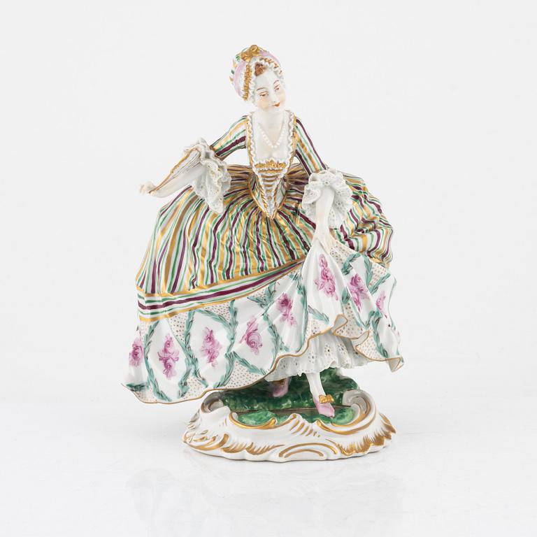 Figurin, porslin och spegelglas, Wien, 1820-7.