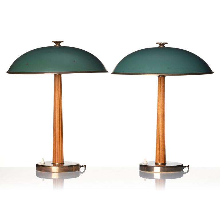 Erik Tidstrand, a pair of table lamps model "29595", Nordiska Kompaniet, 1930s.