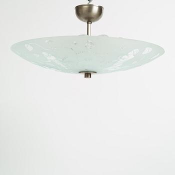 Edward Hald, a model 'HD 8581' ceiling light, Orrefors, 1940's.