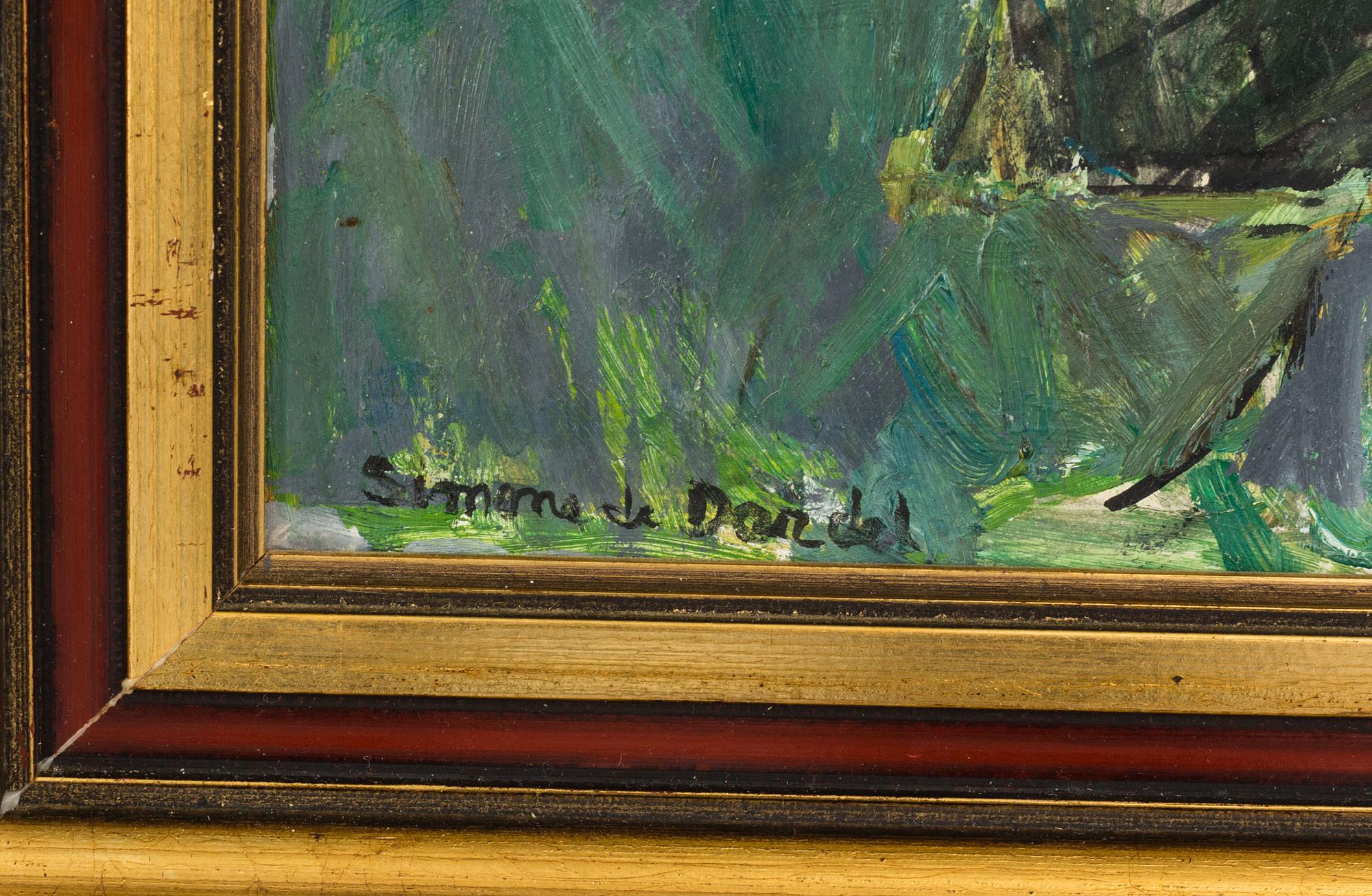 SIMONE DE DARDEL, oil on panel, signed.