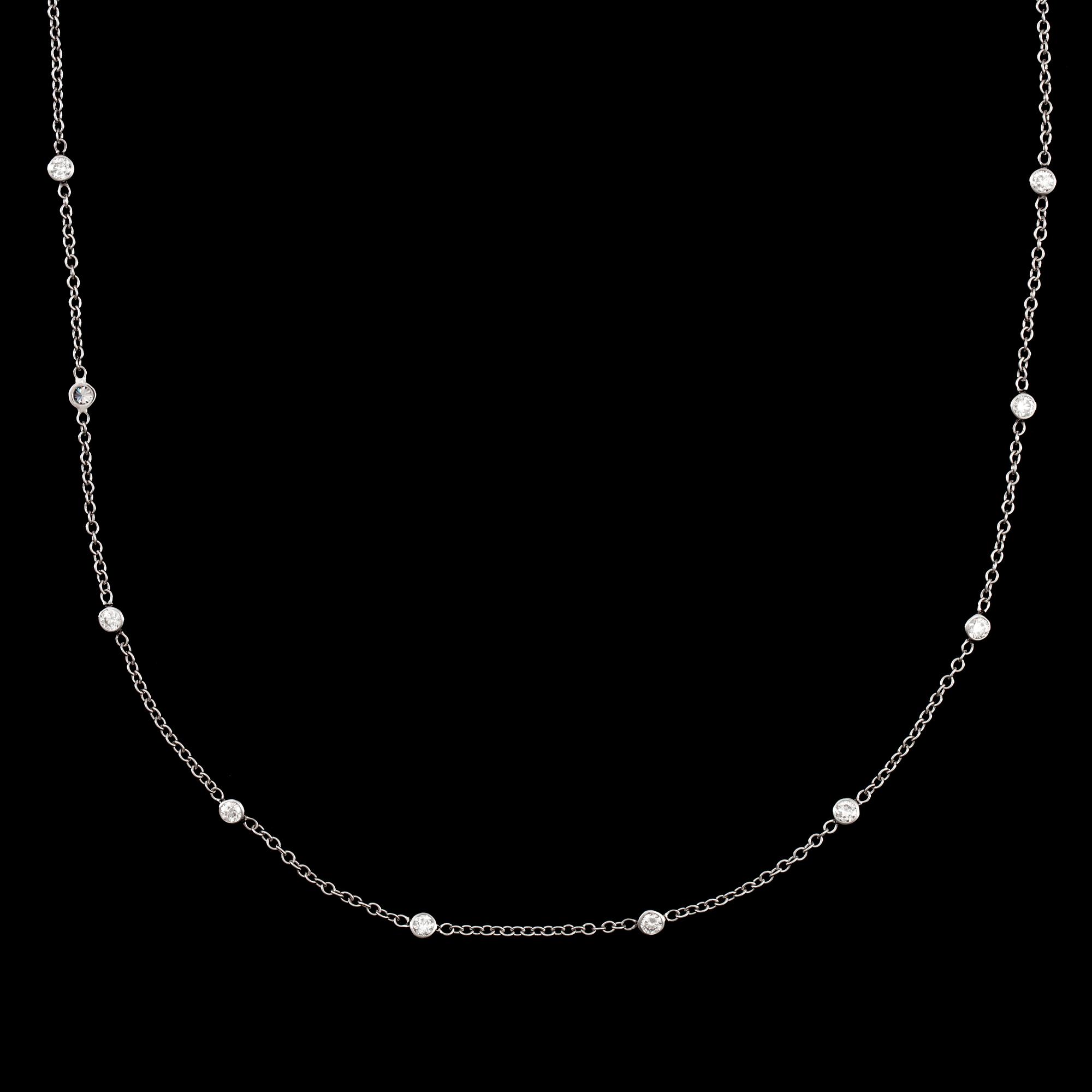 A brilliant- cut diamond chain necklace. Total carat weight 1.12 cts.