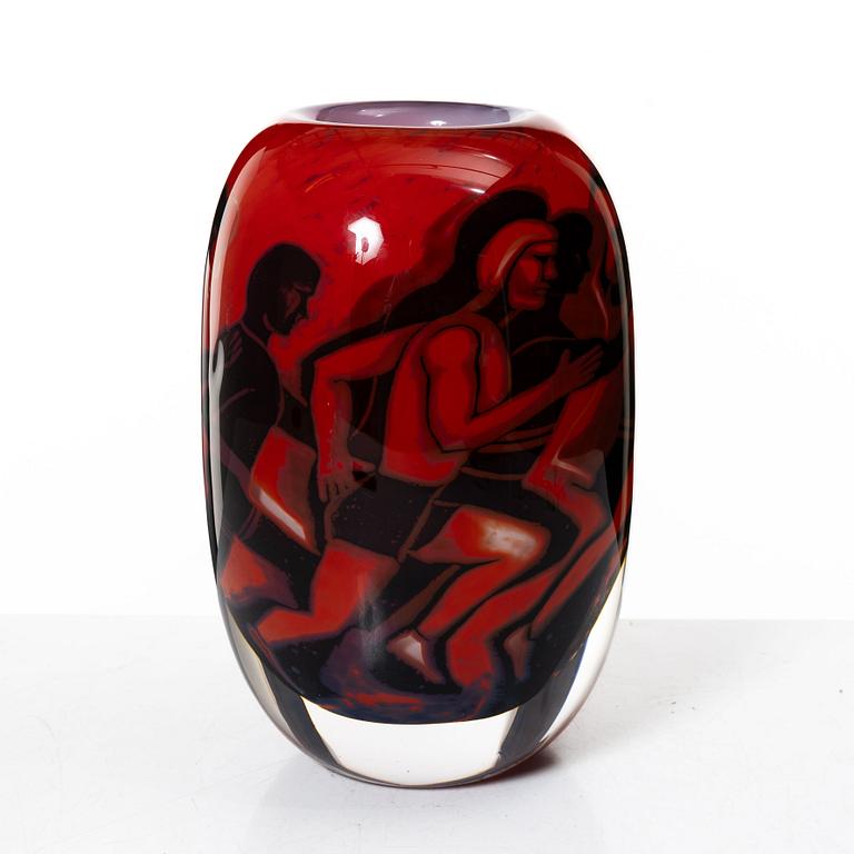 Mats Jonasson, a unique glass vase, Målerås 2008.
