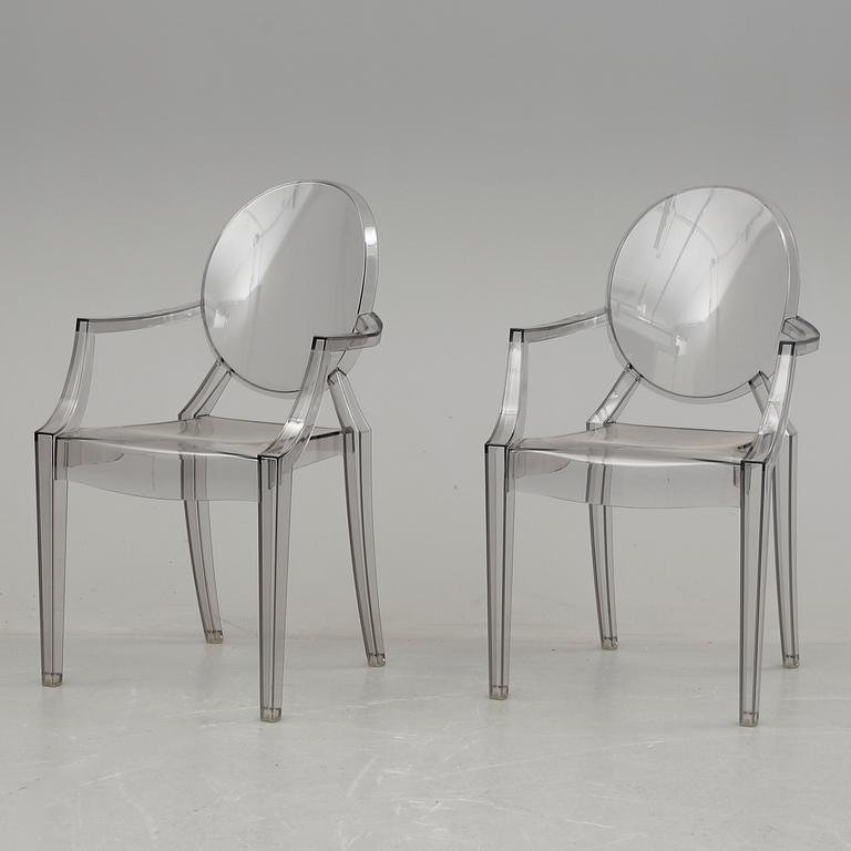 KARMSTOLAR, ett par, "Louis Ghost", Philippe Starck för Kartell.
