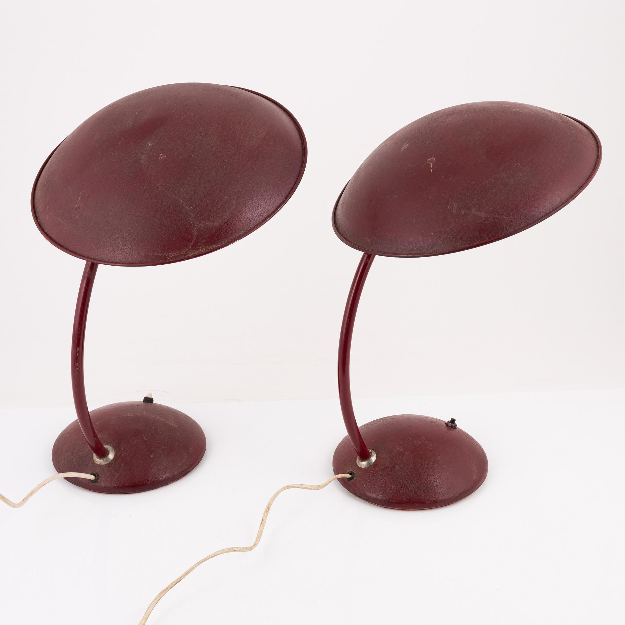 A pair of table lights, mid 20th Century.