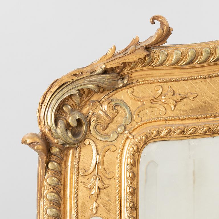 Mirror, Rococo style, late 19th century.