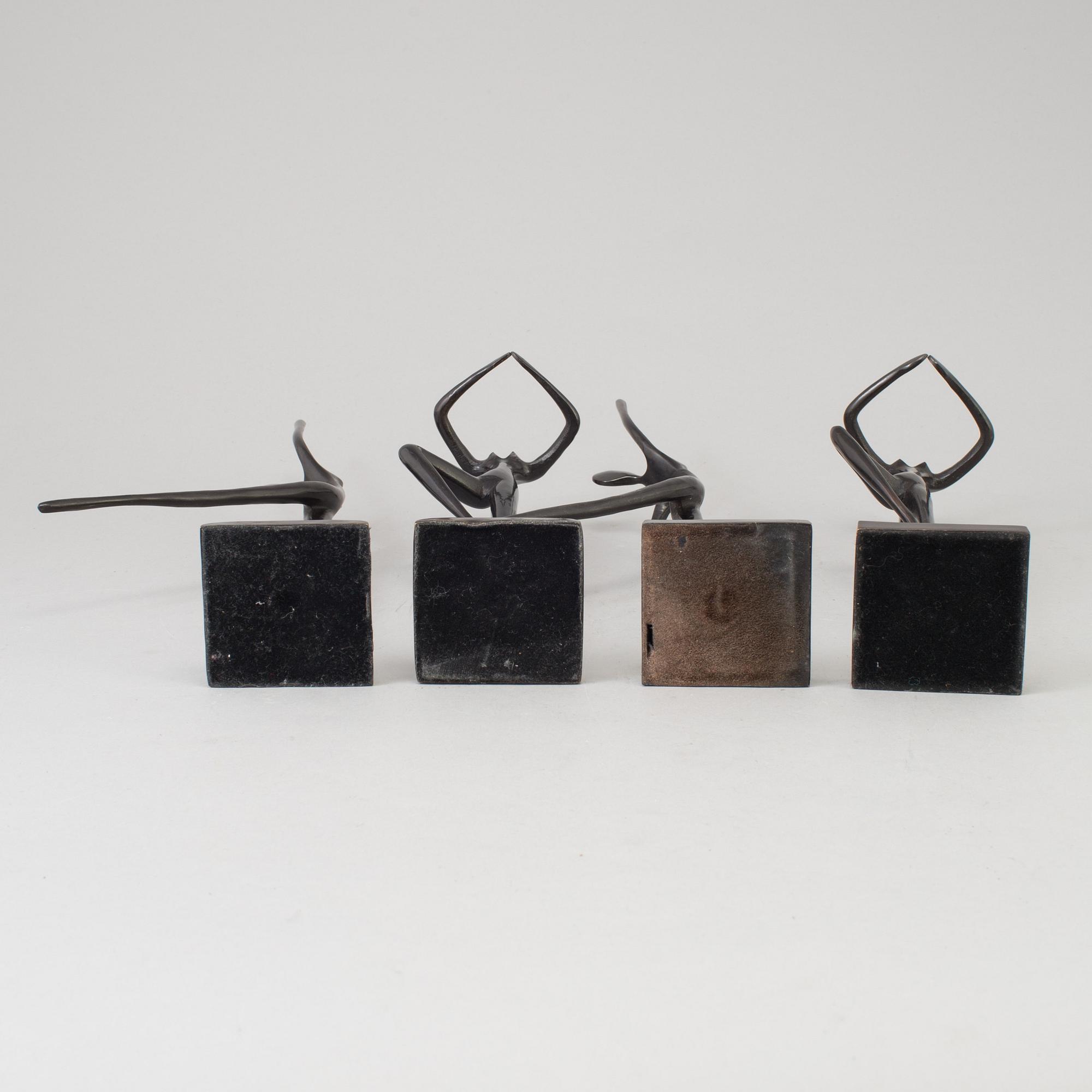 Four metal sculptures by Bodrul Khalique.