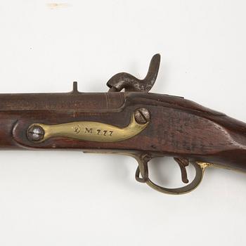 A 18th Century Swedish-British converted percussion gun.